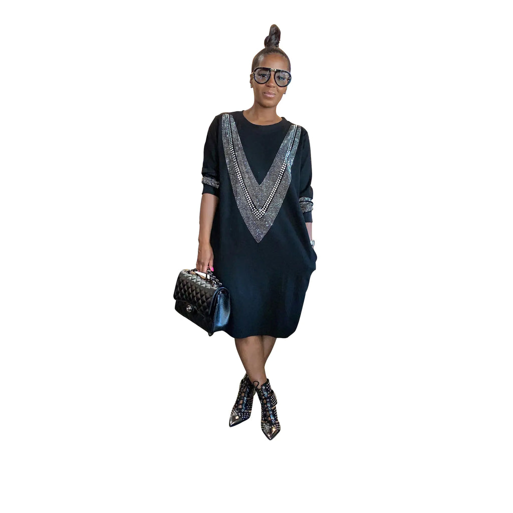 CozyChic Women's V-Neck Midi Dress