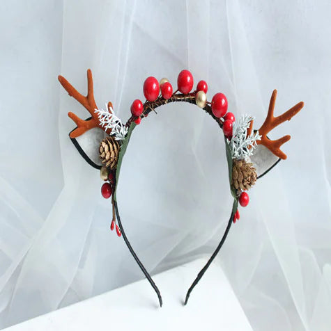 Festive Deer Antler Hairpiece for Children