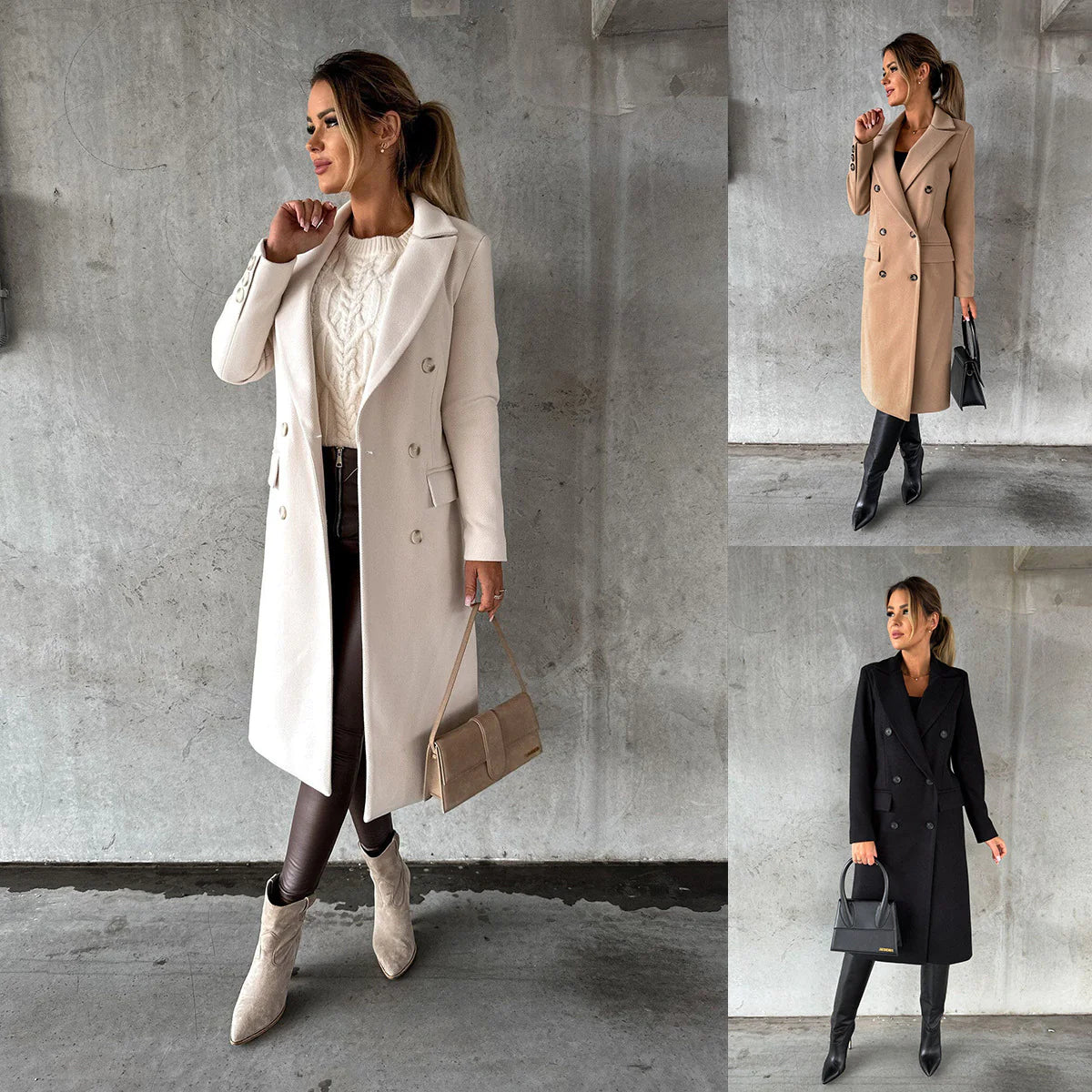Elegant Double-Breasted Overcoat