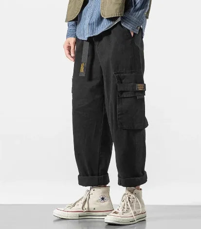 Japanese Vintage-Inspired Military Cargo Trousers