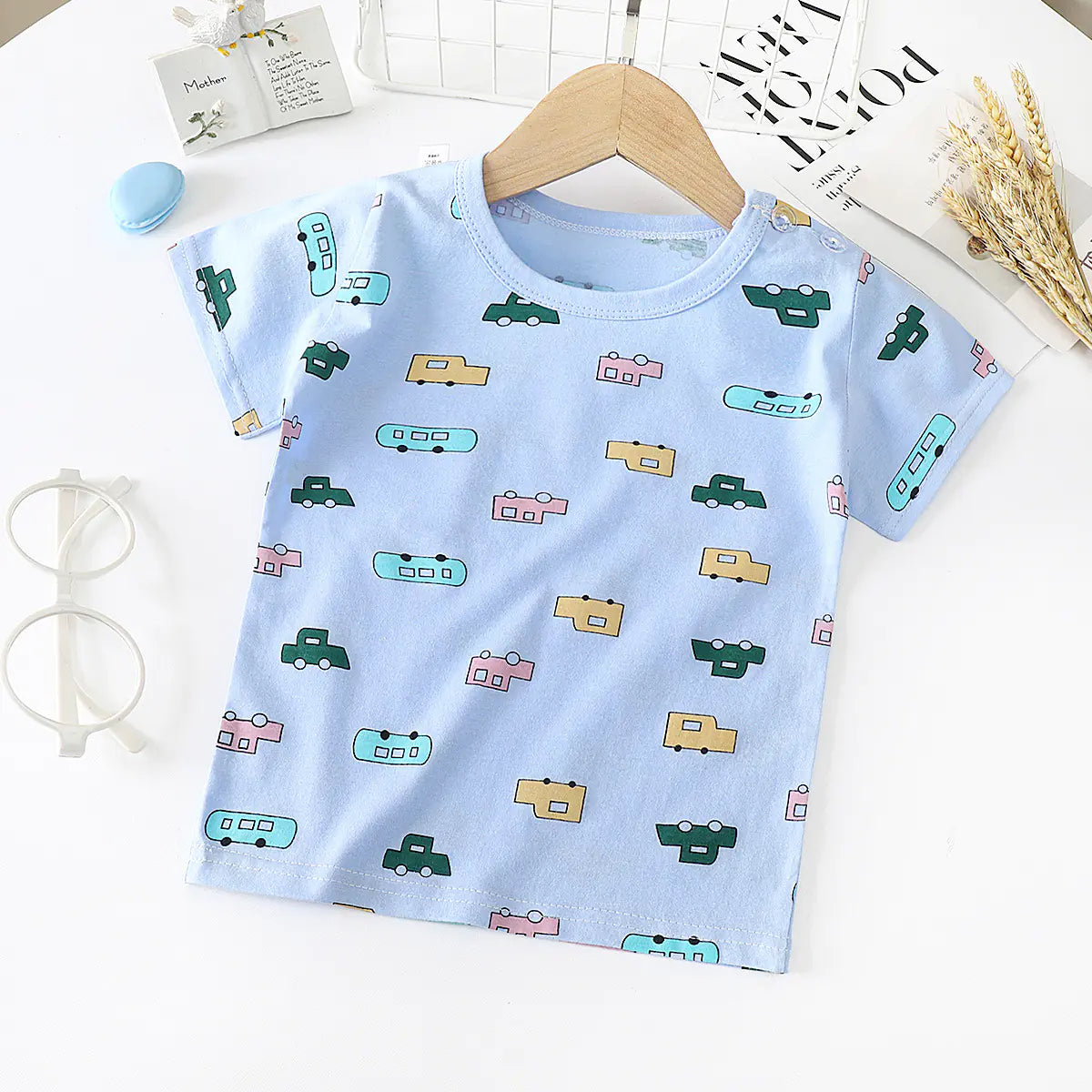 Cotton Short-Sleeved T-Shirt for Kids and Babies