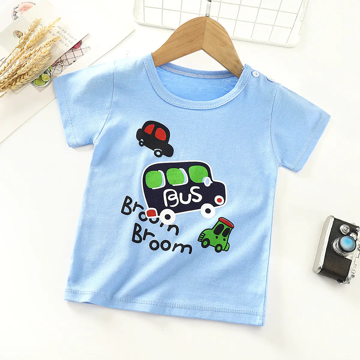 Cotton Short-Sleeved T-Shirt for Kids and Babies