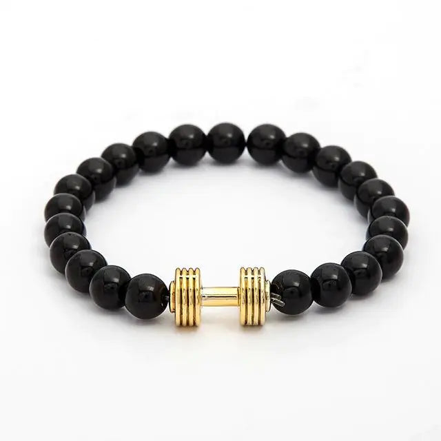 Elegant Crystal Obsidian & Lava Bead Bracelet