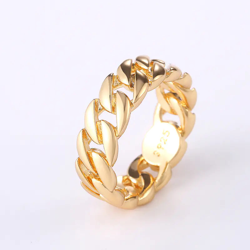 Copper-Tone Geometric Chain Ring