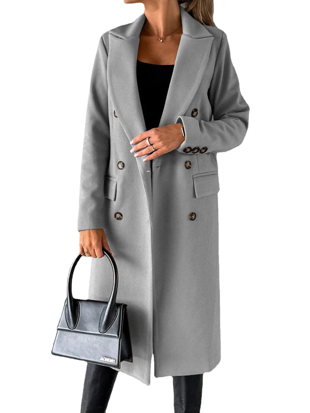 Elegant Double-Breasted Overcoat