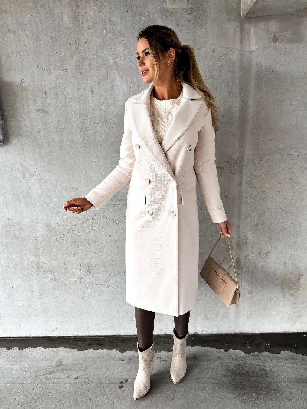 Elegant Double-Breasted Overcoat