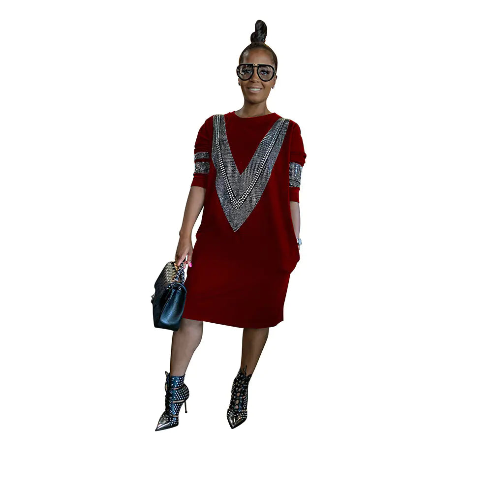 CozyChic Women's V-Neck Midi Dress