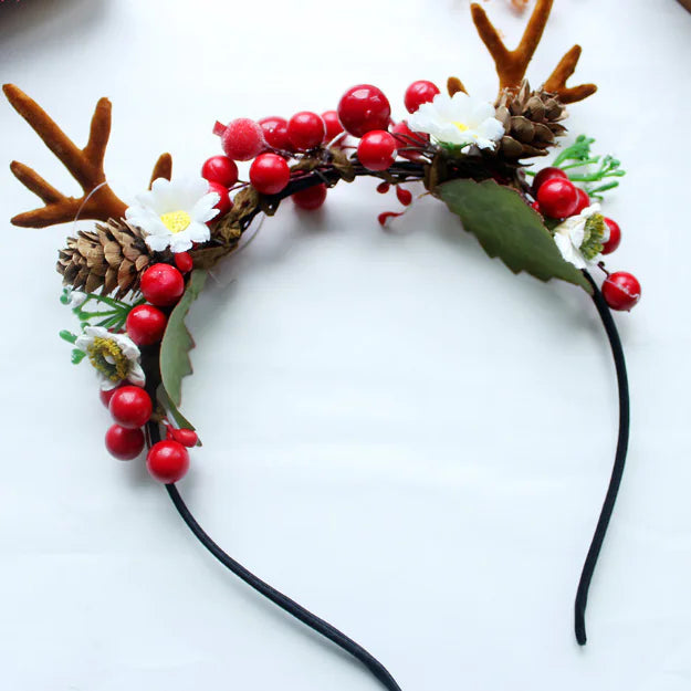 Festive Deer Antler Hairpiece for Children