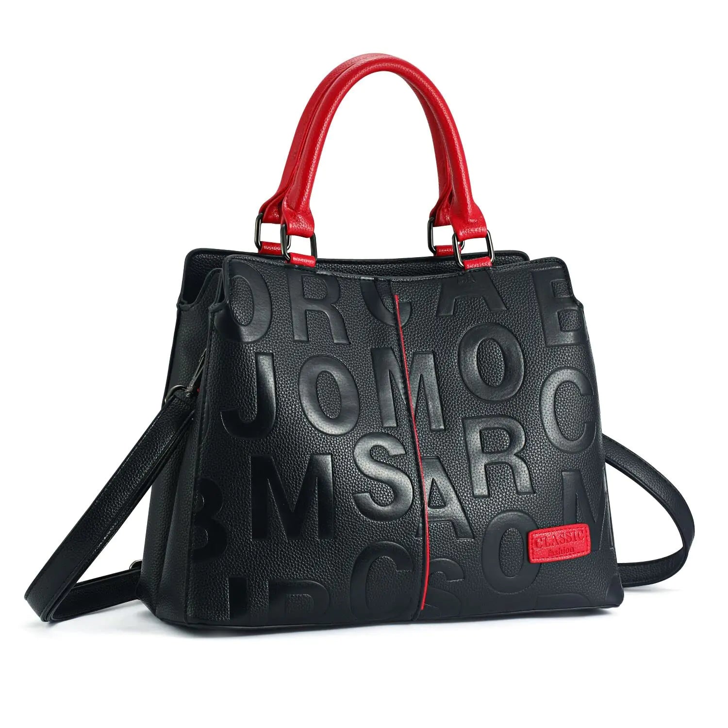 2021 ELEGANT Ladies Leather Tote with Letter Design - Large Capacity