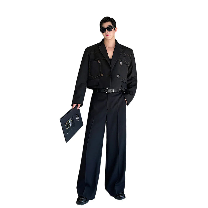 Elegant Striped Modal Short Blazer