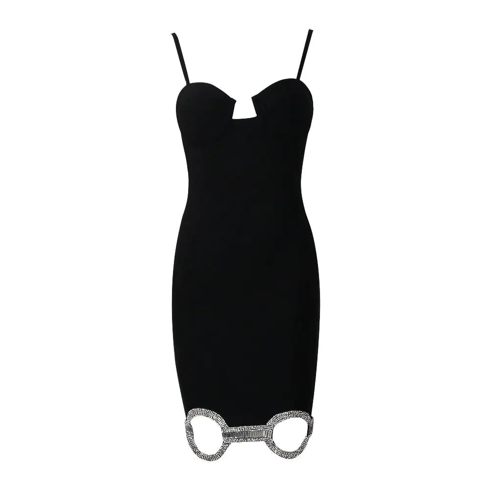Elegant Socialite Bodycon Spaghetti Strap Dress