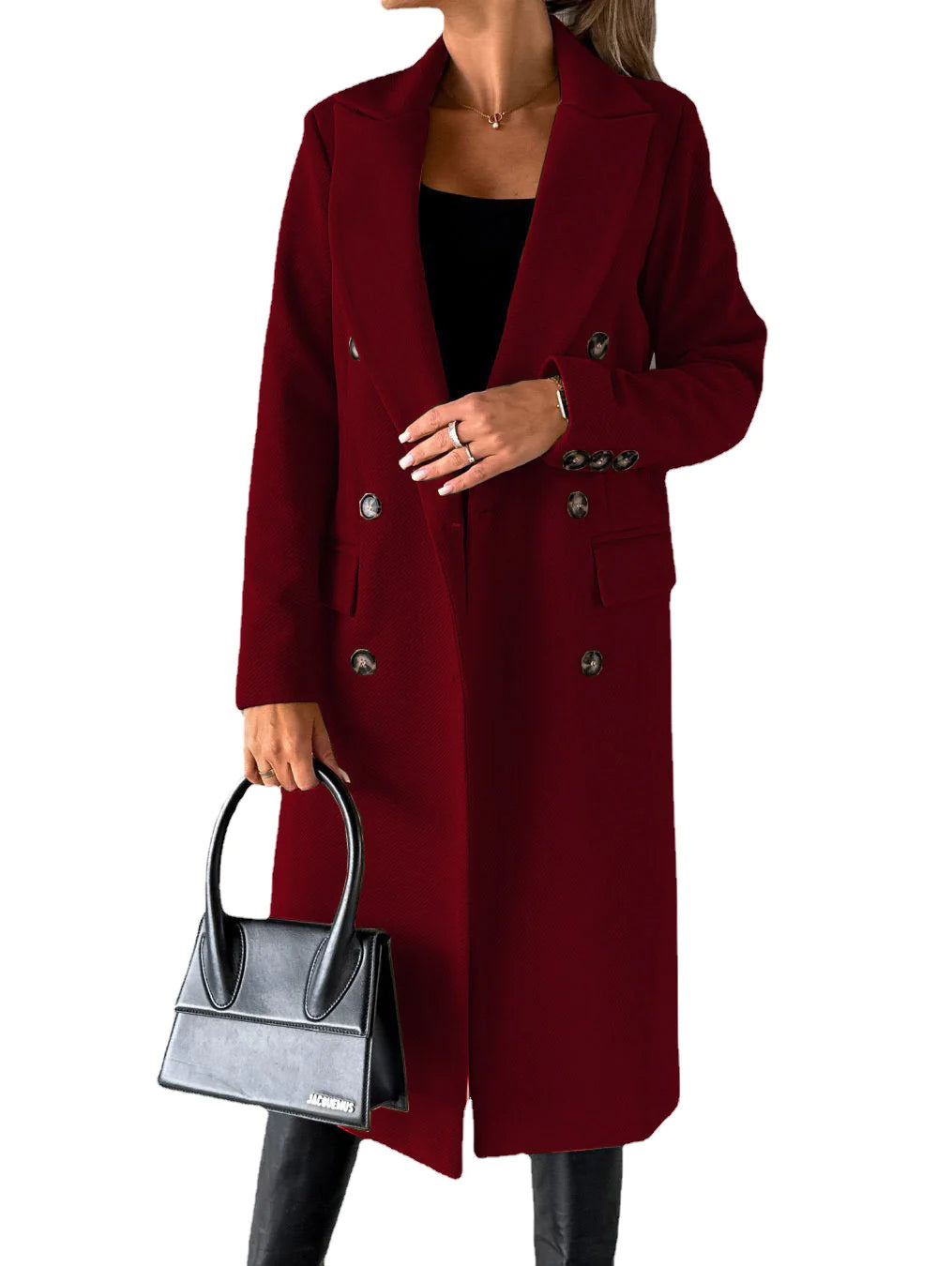 Elegant Double-Breasted Overcoat