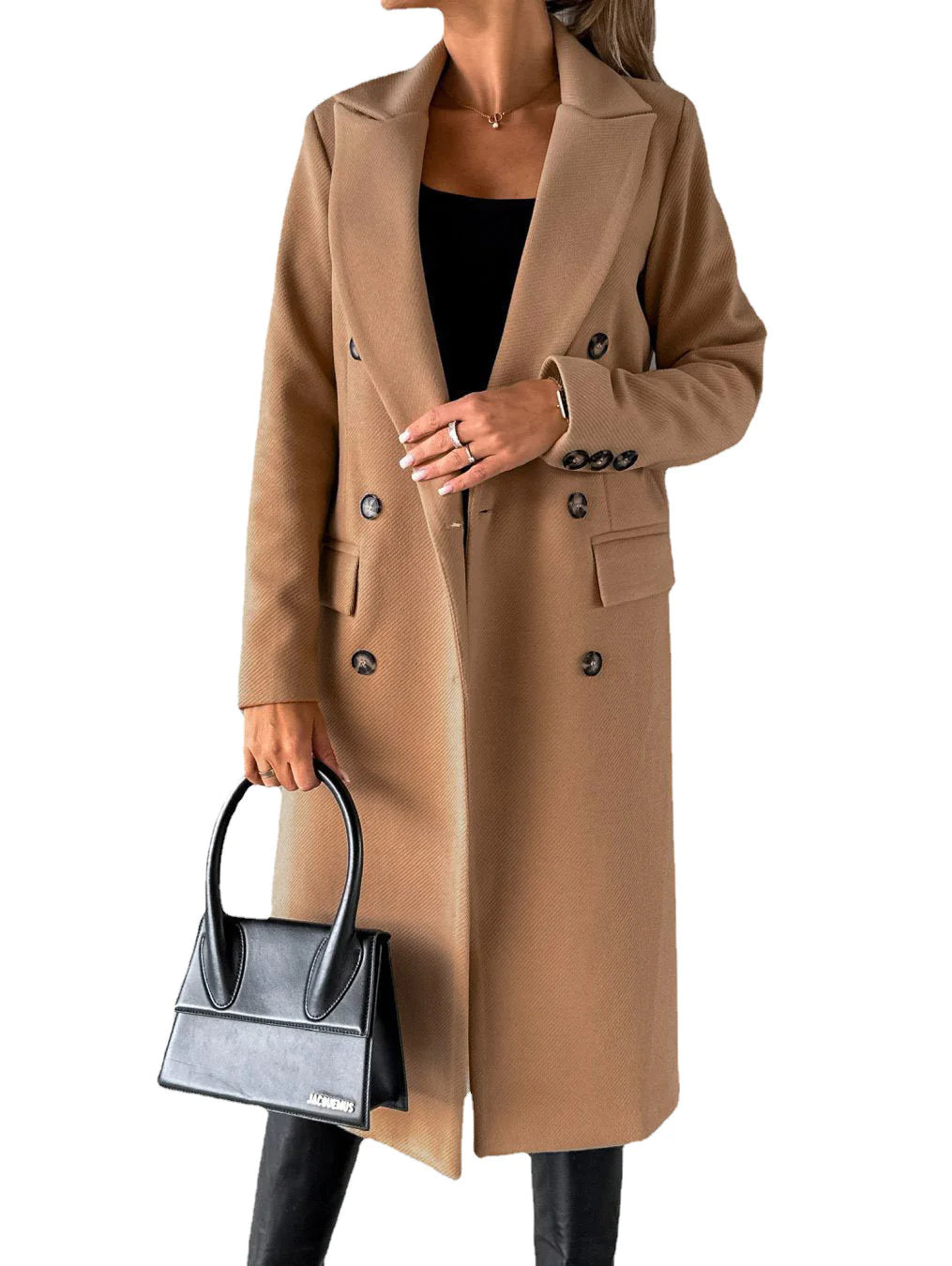 Elegant Double-Breasted Overcoat