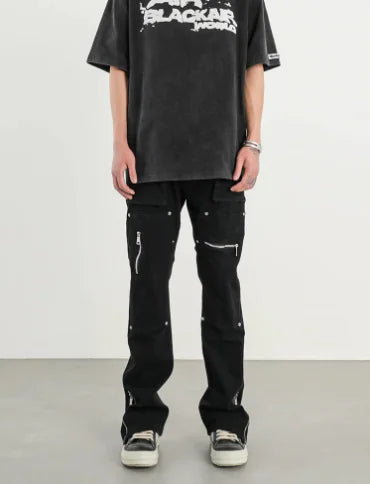 LABT Elegant Multi-pocket Black Trousers