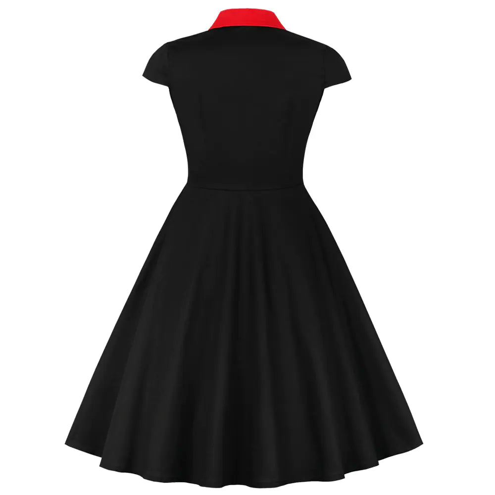 Plus Size Loose Fit Dress with Single Row Buttons