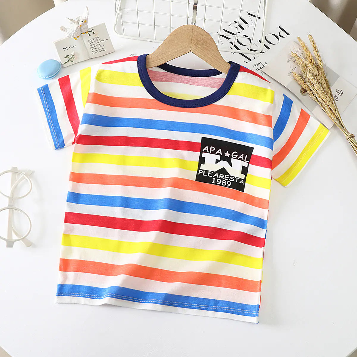 Cotton Short-Sleeved T-Shirt for Kids and Babies