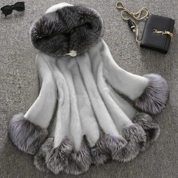 Elegant Faux Mink Fur Coat