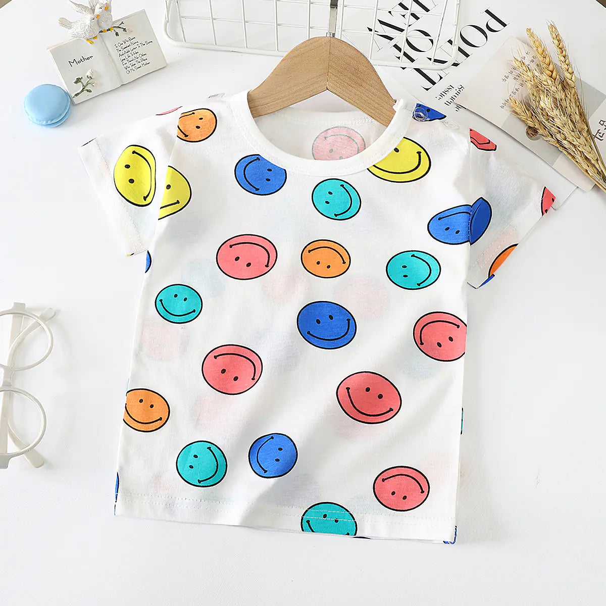 Cotton Short-Sleeved T-Shirt for Kids and Babies