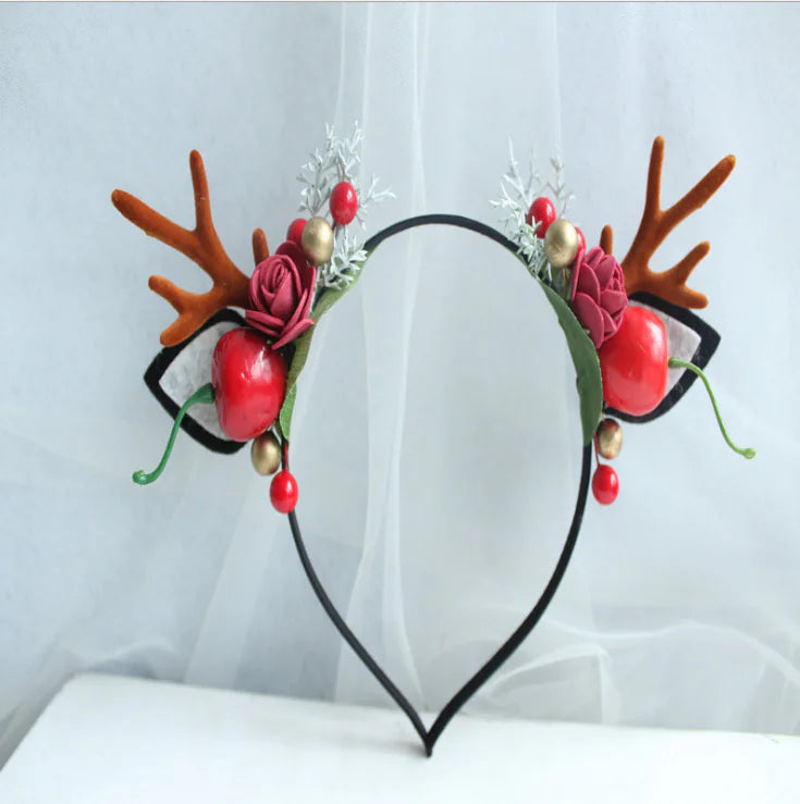 Festive Deer Antler Hairpiece for Children