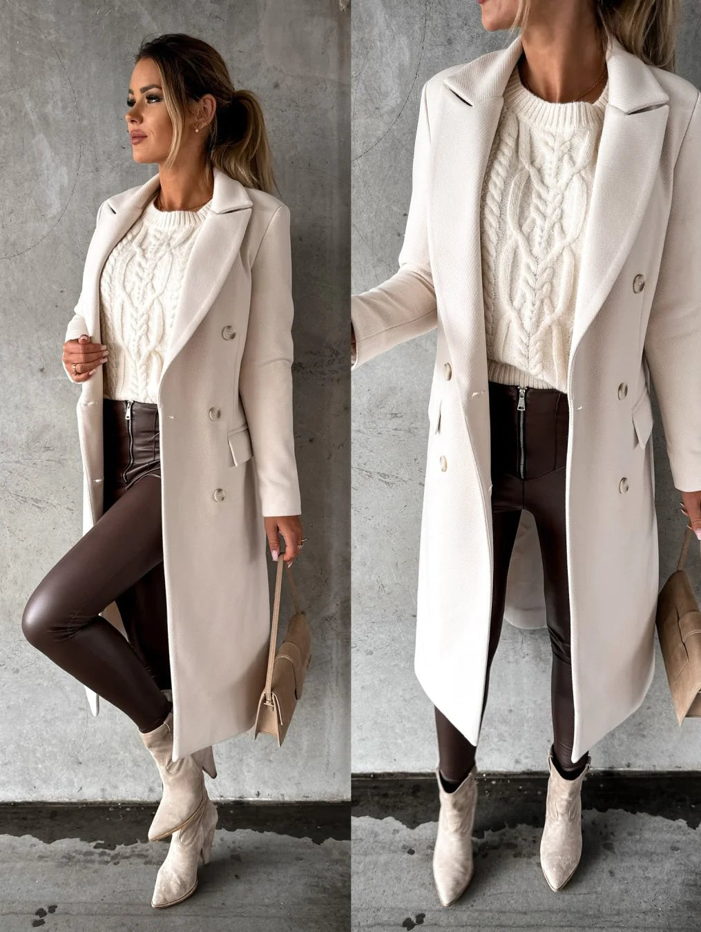 Elegant Double-Breasted Overcoat