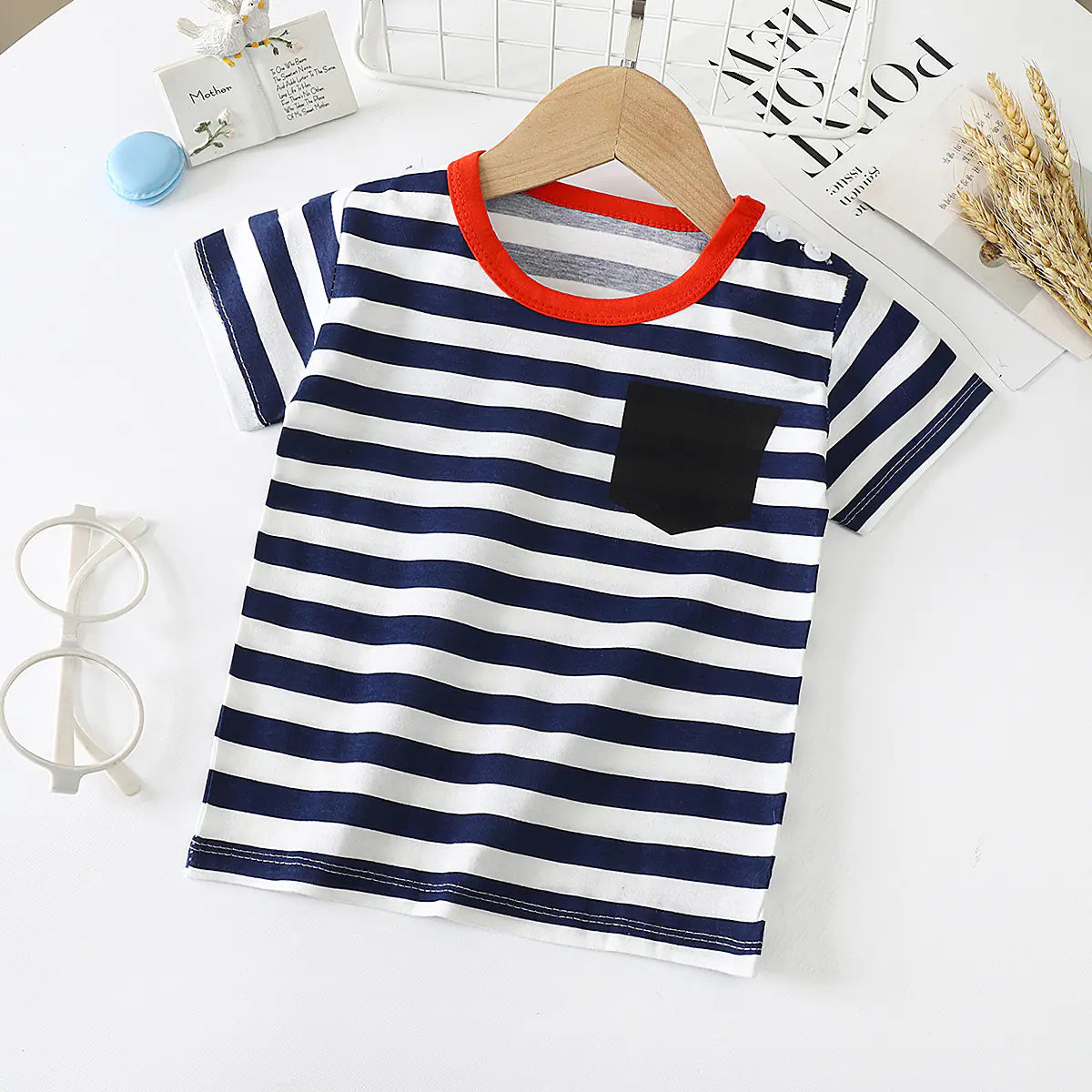 Cotton Short-Sleeved T-Shirt for Kids and Babies