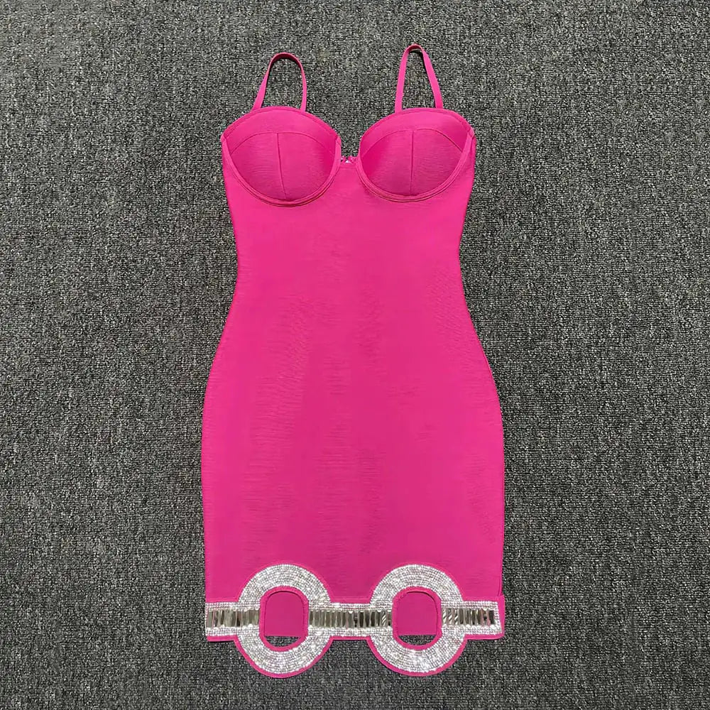 Elegant Socialite Bodycon Spaghetti Strap Dress