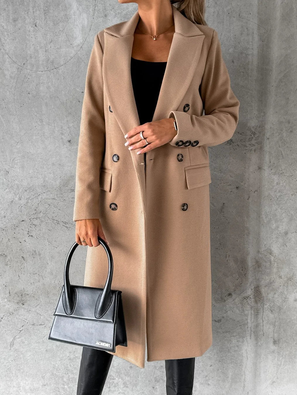 Elegant Double-Breasted Overcoat