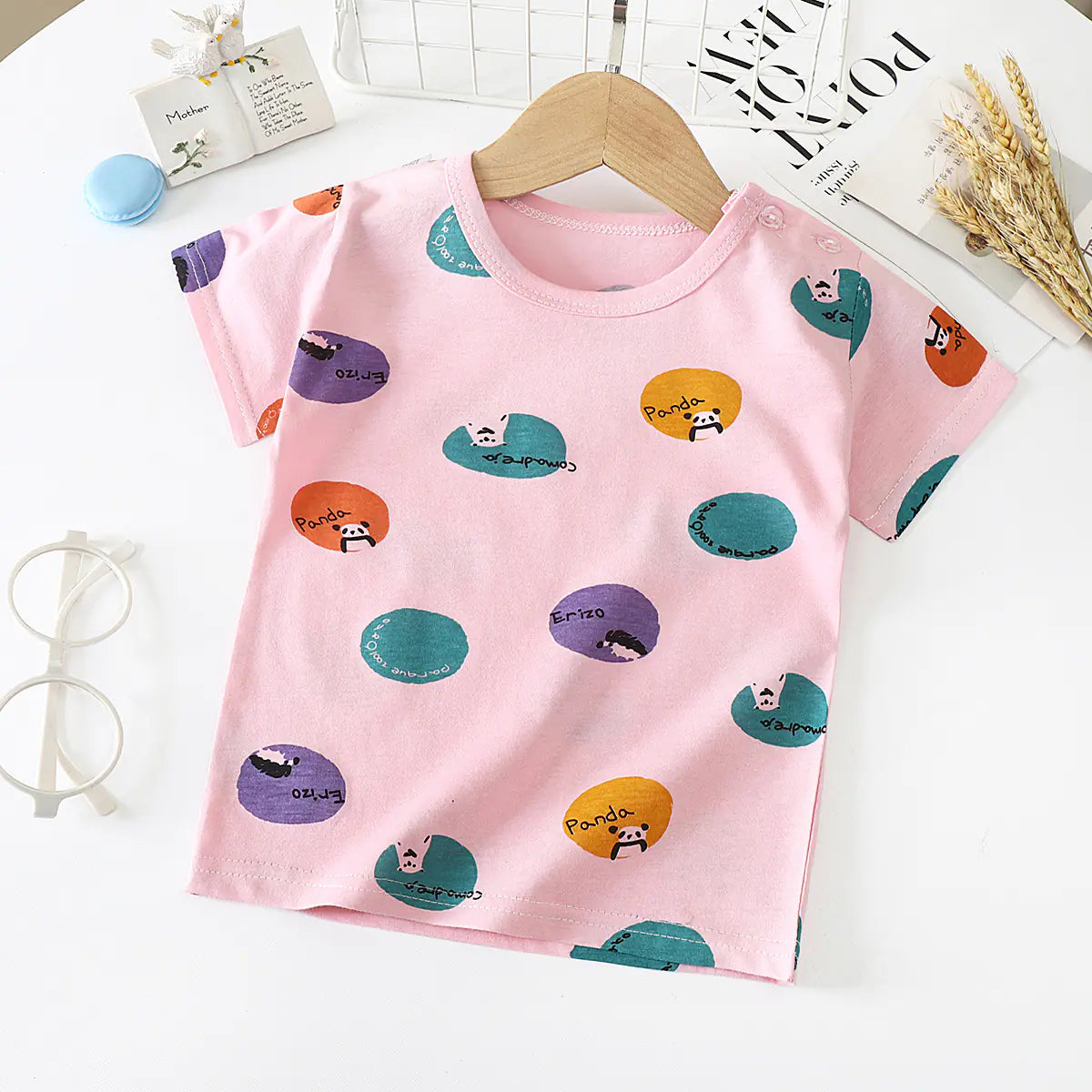 Cotton Short-Sleeved T-Shirt for Kids and Babies