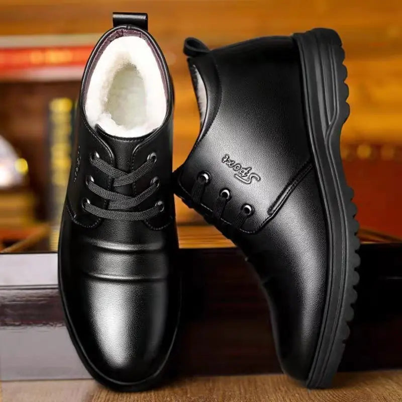 Elegant Men's Leather High-Tops